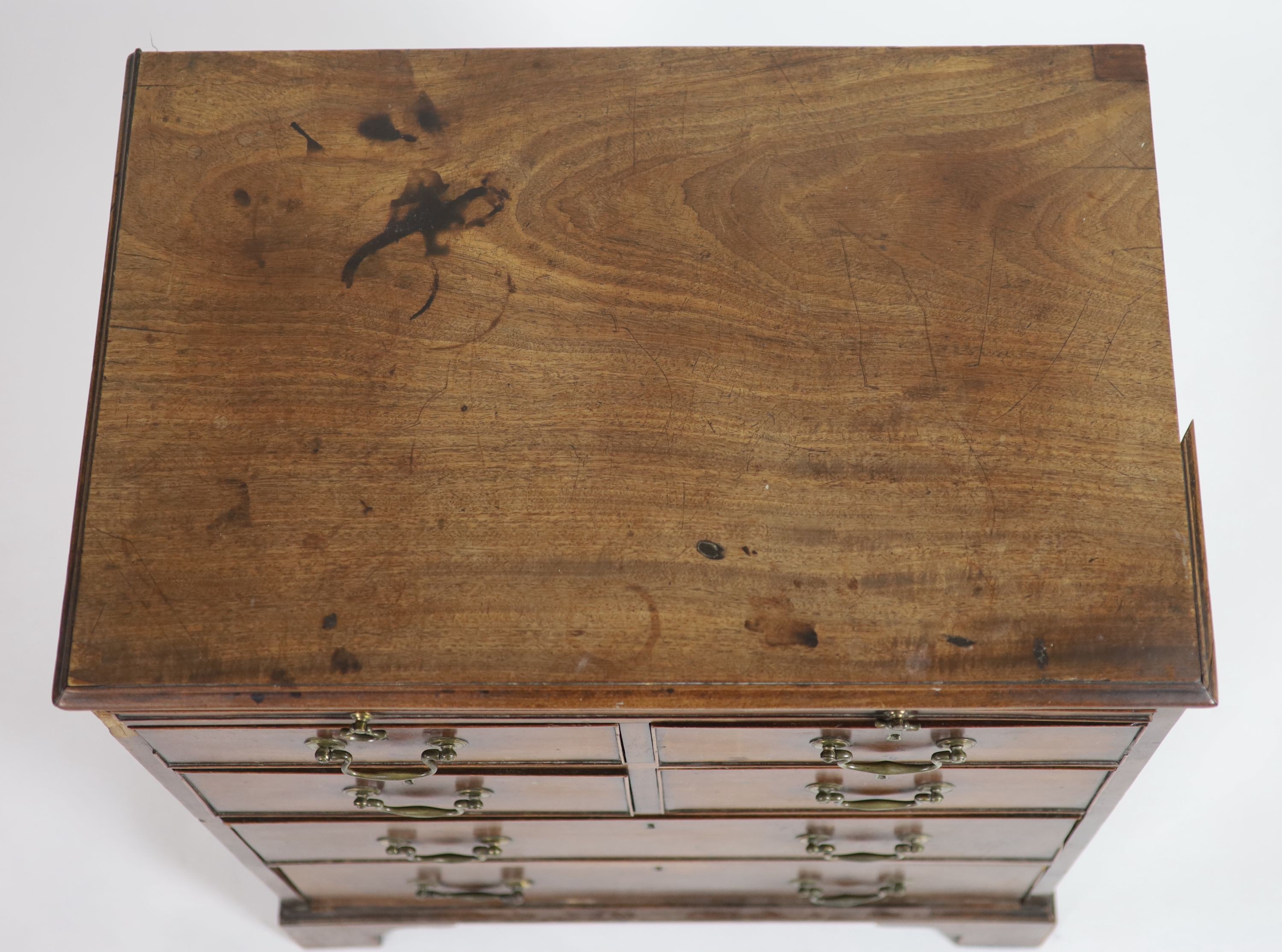 A George III mahogany chest, W.69cm D.45cm H.82cm